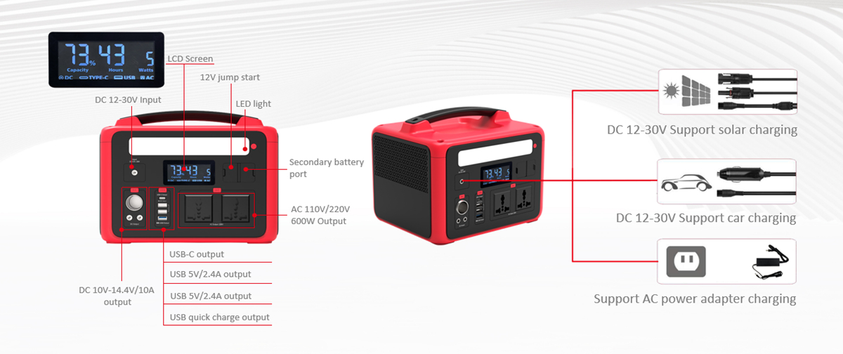 モバイル充電用の600W高強度ソーラージェネレーター
